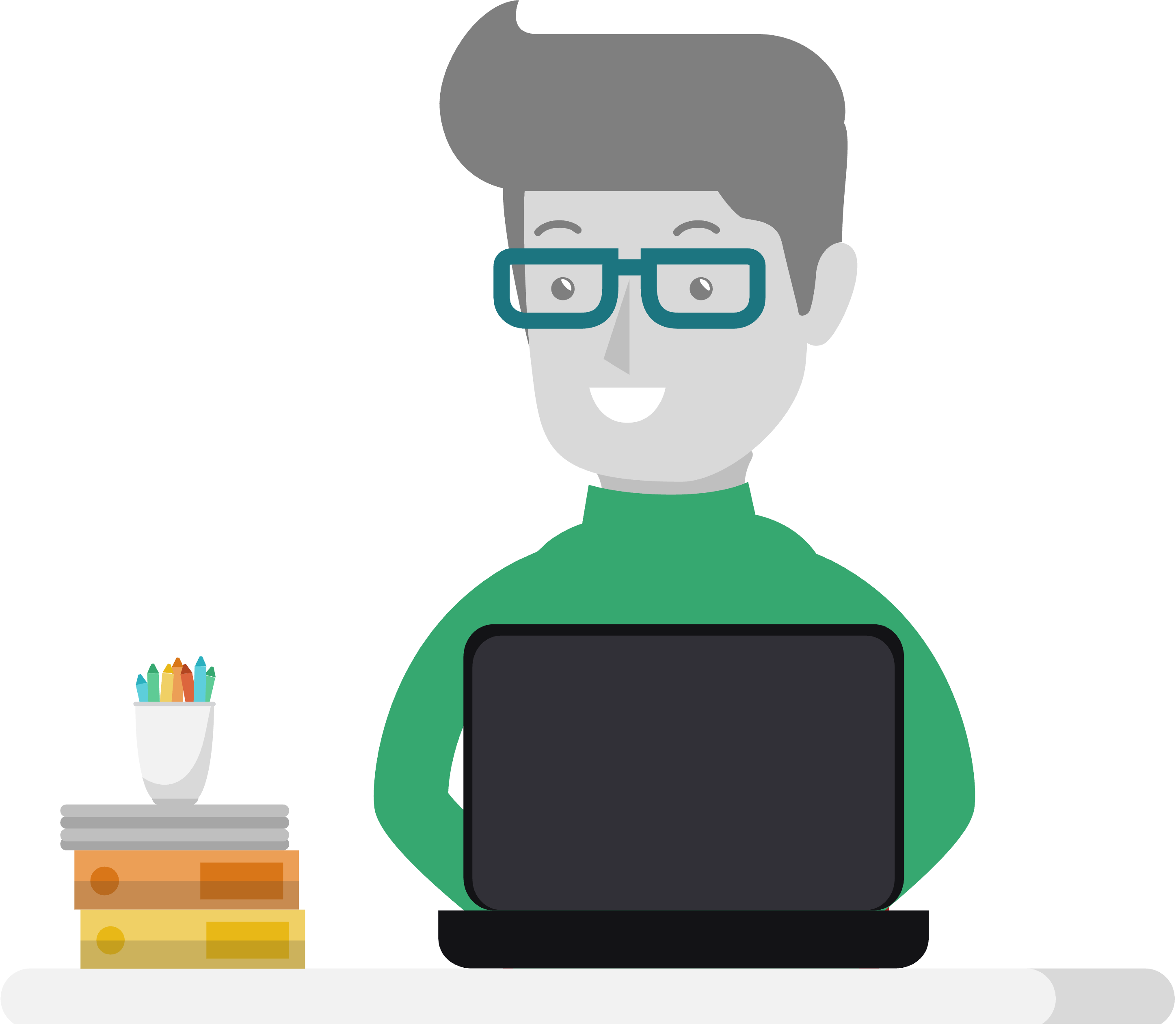 Picture 1 User of Cyber Awareness Training on a laptop